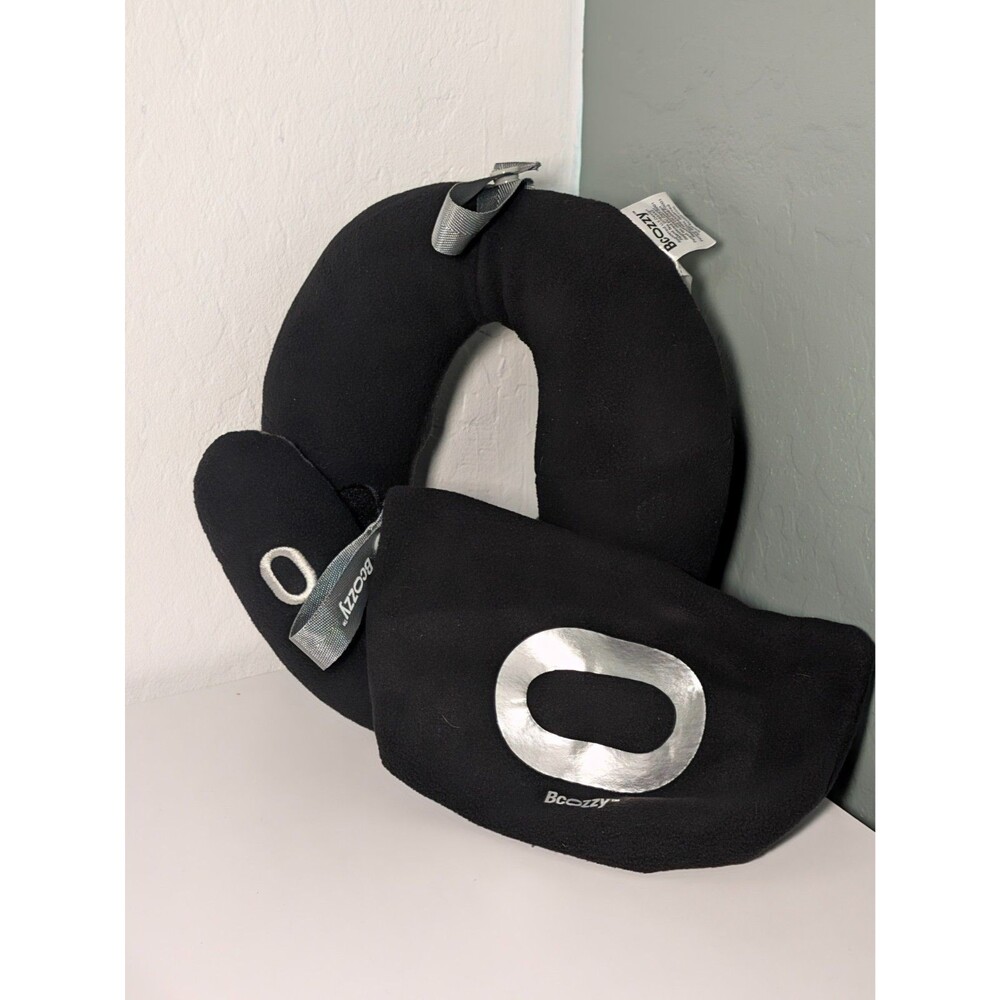 BCOZZY Travel Neck Pillow Double Neck Head Chin Support Size Large w Bag
